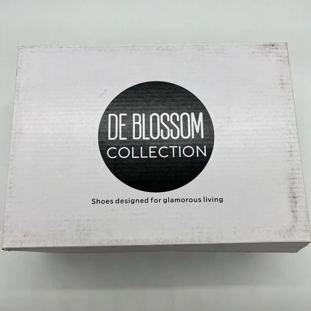 De Blossom Collection Ankle Strap Heeles Women's Size 8.5 Shoes Silver Shimmer